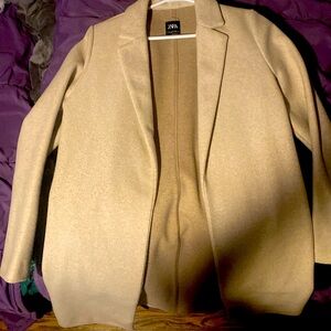 medium beige pea coat from Zara